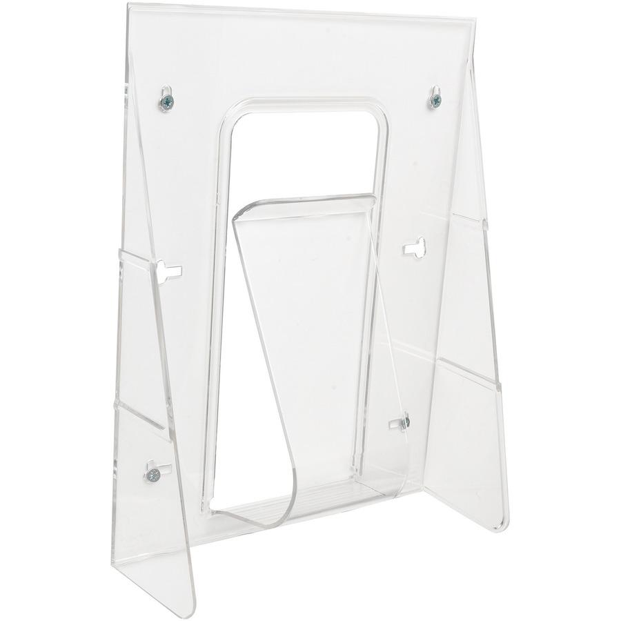 Deflecto Stand-Tall Literature Display - 1 Pocket(s) - 11.8" Height x 9.1" Width x 2.8" DepthDesktop - Clear - Plastic - 1 Each. Picture 10