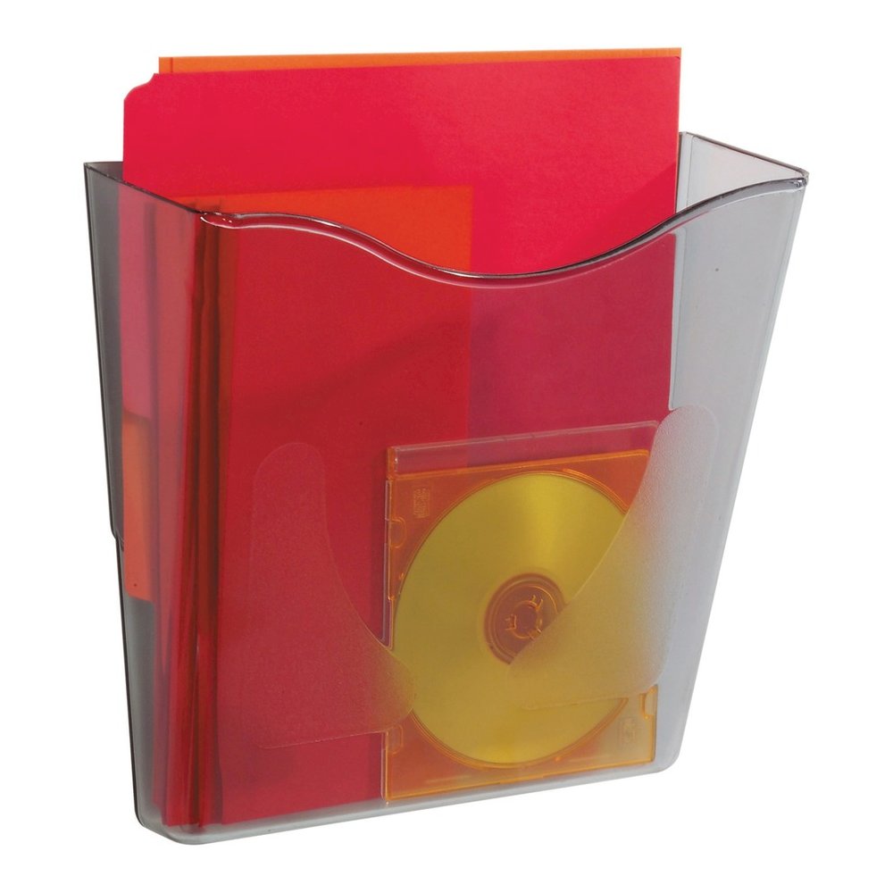 Deflecto Euro-style DocuPocket Wall Pocket - 1 Pocket(s) - 10.25" Height x 10.87" Width x 4" Depth - Smoke - Plastic - 1 Each. Picture 3