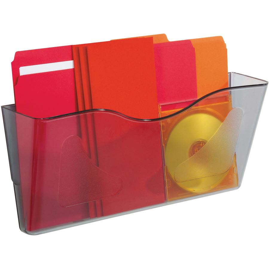 Deflecto Euro-Style DocuPocket - 1 Pocket(s) - 6.6" Height x 15" Width x 4" Depth - Smoke - Plastic - 1 Each. Picture 2