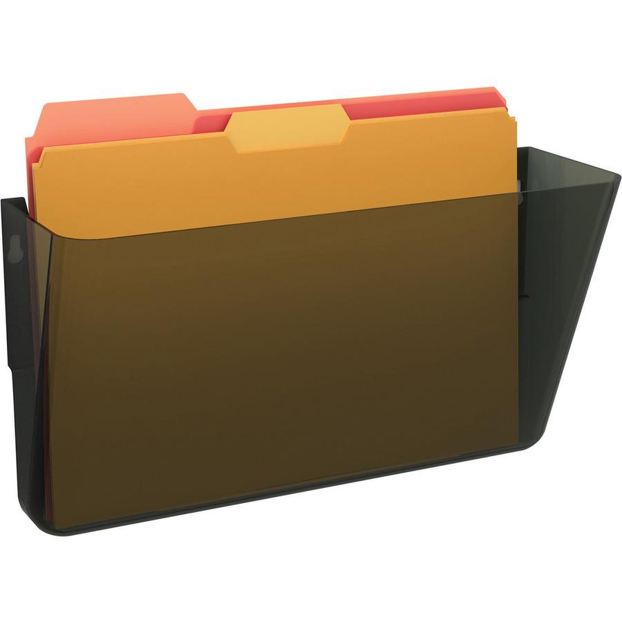 Deflecto EZ Link Stackable DocuPocket - 1 Compartment(s) - 7" Height x 13" Width x 4" Depth - Stackable - Smoke - 1 Each. Picture 3