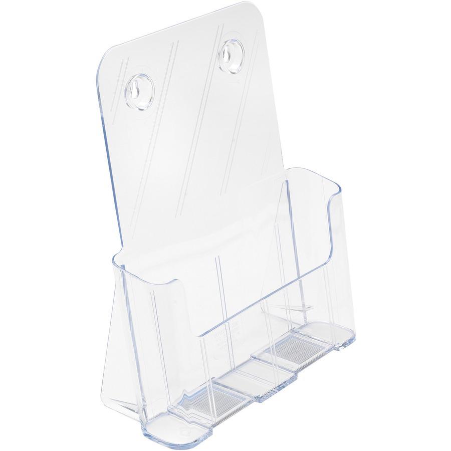 Deflecto Single Compartment DocuHolder - 1 Pocket(s) - 10.8" Height x 9.3" Width x 3.8" DepthDesktop - Magazine Size - Clear - Plastic - 1 Each. Picture 5