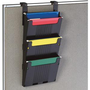 Deflecto Partition Pocket System - 3 Pocket(s) - 25" Height x 12.6" Width x 3.9" Depth - Black - 3 / Set. Picture 5