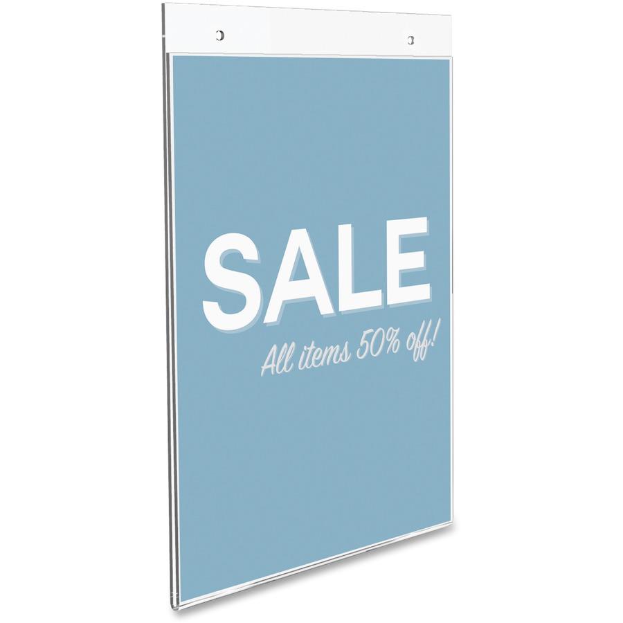 Deflecto Classic Image Wall Mount Sign Holder - 8.5" Width x 11" Height - Wall Mountable - Plastic - Clear - 1 Each. Picture 5