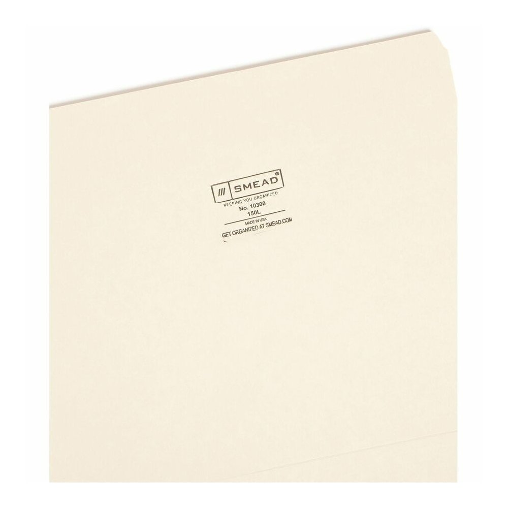 Smead Straight Tab Cut Letter Recycled Top Tab File Folder - 8 1/2" x 11" - 3/4" Expansion - 11 pt. - 1 Plys - Manila - Rounded Corner - 10% Recycled - 100 / Box. Picture 9