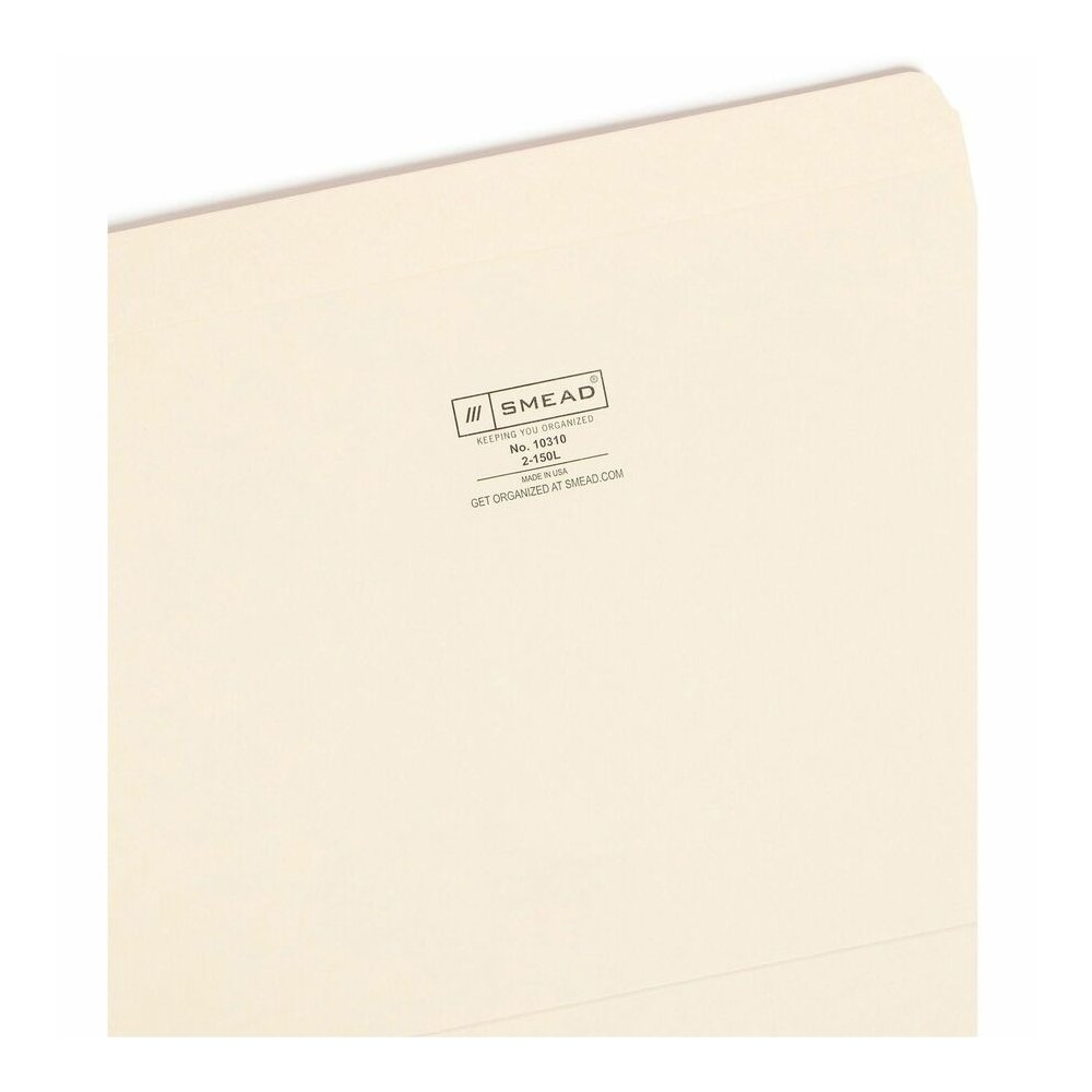 Smead Straight Tab Cut Letter Recycled Top Tab File Folder - 8 1/2" x 11" - 3/4" Expansion - 11 pt. - 2 Plys - Manila - Rounded Corner, Durable, Reinforced Tab - 10% Recycled - 100 / Box. Picture 7