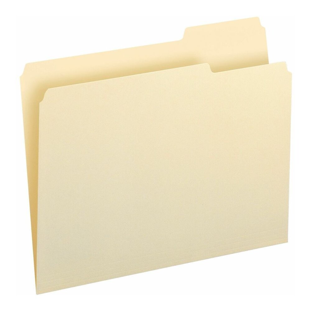 Smead 1/3 Tab Cut Letter Recycled Top Tab File Folder - 8 1/2" x 11" - 3/4" Expansion - Top Tab Location - Right Tab Position - 11 pt. - 1 Plys - Manila - 10% Recycled - 100 / Box. Picture 6