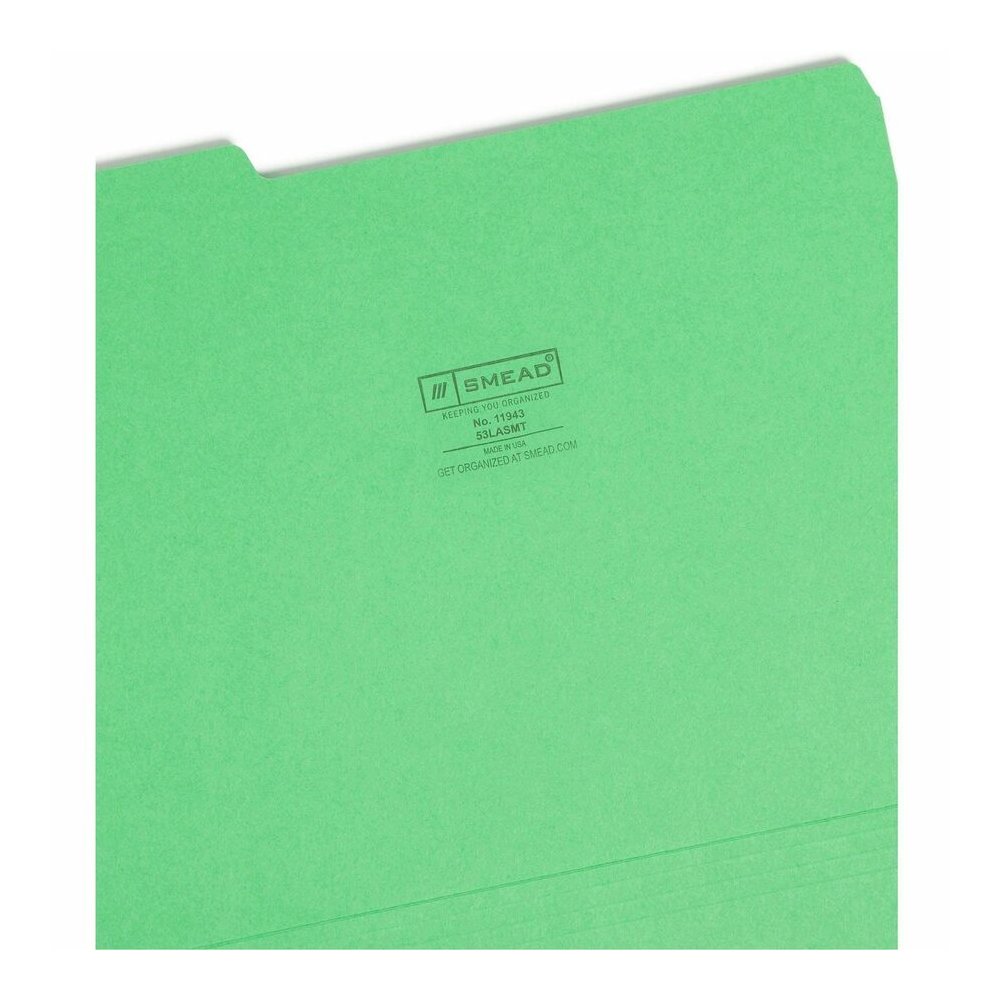Smead 1/3 Tab Cut Letter Recycled Top Tab File Folder - 8 1/2" x 11" - 3/4" Expansion - Top Tab Location - Assorted Tab Position - 11 pt. - 1 Plys - Blue, Green, Orange, Red, Yellow - Rounded Corner -. Picture 8