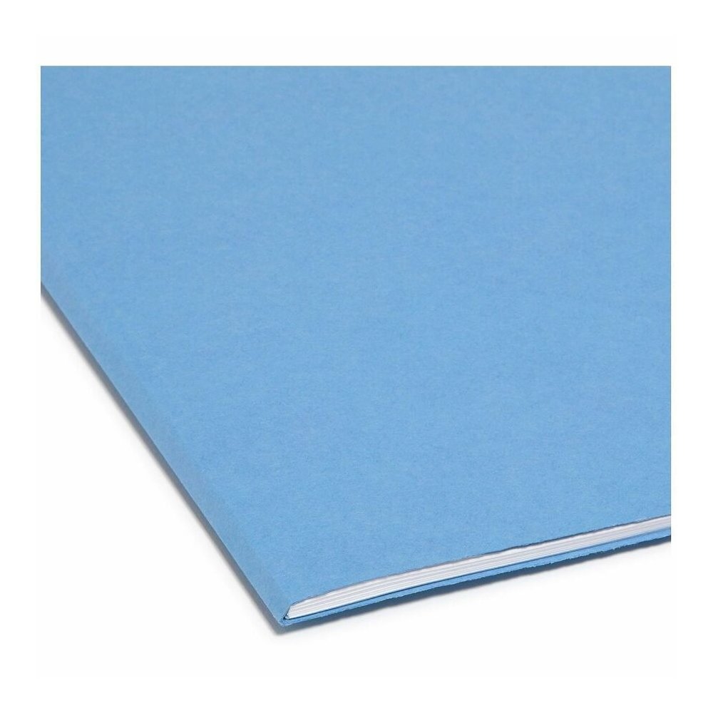 Smead Colored 1/3 Tab Cut Letter Recycled Top Tab File Folder - 8 1/2" x 11" - 3/4" Expansion - Top Tab Location - Assorted Tab Position - 11 pt. - 2 Plys - Blue - 10% Recycled - 100 / Box. Picture 6