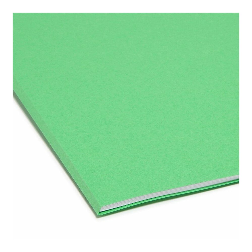 Smead Colored 1/3 Tab Cut Letter Recycled Top Tab File Folder - 8 1/2" x 11" - 3/4" Expansion - Top Tab Location - Assorted Tab Position - 11 pt. - 2 Plys - Green - 10% Recycled - 100 / Box. Picture 7