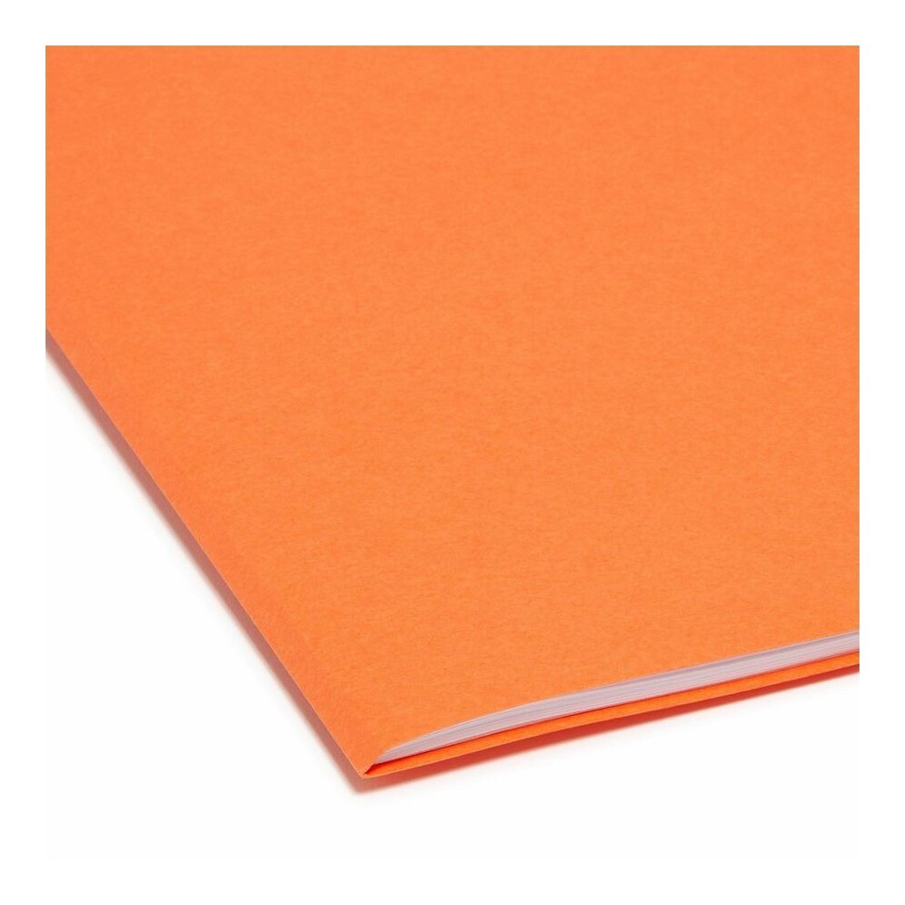 Smead Colored 1/3 Tab Cut Letter Recycled Top Tab File Folder - 8 1/2" x 11" - 3/4" Expansion - Top Tab Location - Assorted Tab Position - 11 pt. - 2 Plys - Orange - 10% Recycled - 100 / Box. Picture 6