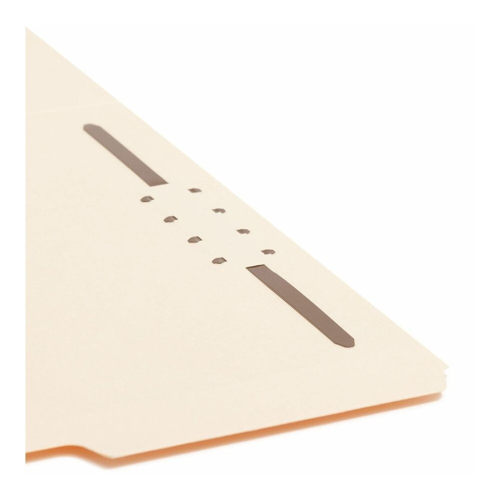 Smead 1/3 Tab Cut Letter Recycled Fastener Folder - 8 1/2" x 11" - 3/4" Expansion - 1 x 2K Fastener - 2" for Folder - Top Tab Location - Assorted Tab Position - 11 pt. - 2 Plys - Manila - Reinforced T. Picture 8