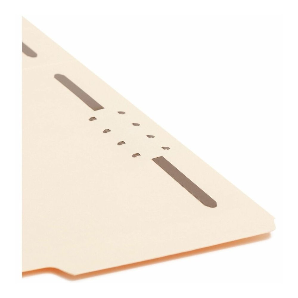 Smead 1/3 Tab Cut Letter Recycled Fastener Folder - 8 1/2" x 11" - 3/4" Expansion - 2 x 2K Fastener - 2" for Folder - Top Tab Location - Assorted Tab Position - 11 pt. - 2 Plys - Manila - Reinforced T. Picture 9