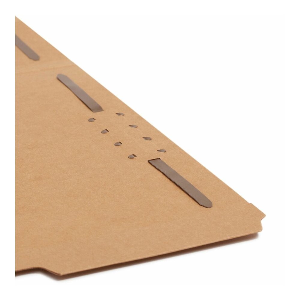 Smead 1/3 Tab Cut Letter Recycled Fastener Folder - 8 1/2" x 11" - 3/4" Expansion - 2 x 2K Fastener - 2" for Folder - Top Tab Location - Assorted Tab Position - 11 pt. - 2 Plys - Kraft - Reinforced Ta. Picture 8