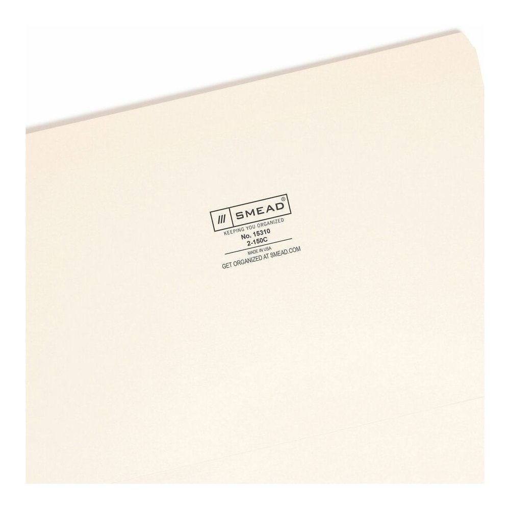 Smead Straight Tab Cut Legal Recycled Top Tab File Folder - 8 1/2" x 14" - 3/4" Expansion - 11 pt. - 2 Plys - Manila - Rounded Corner, Durable, Reinforced Tab - 10% Recycled - 100 / Box. Picture 8