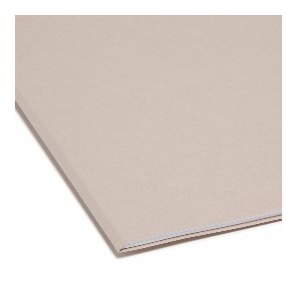 Smead Colored 1/3 Tab Cut Legal Recycled Top Tab File Folder - 8 1/2" x 14" - 3/4" Expansion - Top Tab Location - Assorted Tab Position - 11 pt. - 2 Plys - Gray - Reinforced - 10% Recycled - 100 / Box. Picture 7