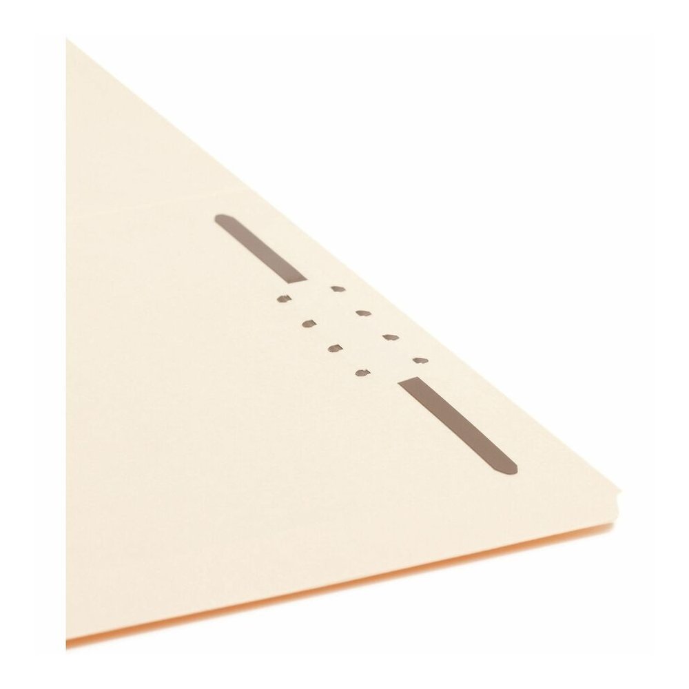 Smead Straight Tab Cut Legal Recycled Fastener Folder - 8 1/2" x 14" - 3/4" Expansion - 1 x 2K Fastener - 2" for Folder - 11 pt. - 2 Plys - Manila - Reinforced Tab - 10% Recycled - 50 / Box. Picture 7