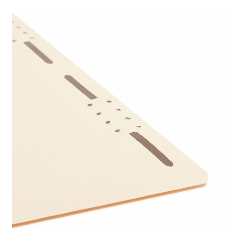 Smead Straight Tab Cut Legal Recycled Fastener Folder - 8 1/2" x 14" - 3/4" Expansion - 2 x 2K Fastener - 2" for Folder - 11 pt. - 2 Plys - Manila - Reinforced Tab - 10% Recycled - 50 / Box. Picture 8