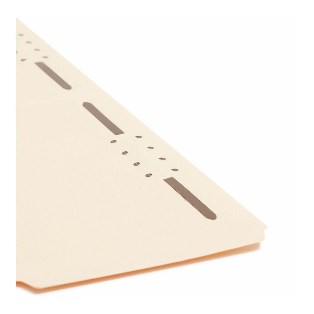 Smead 1/3 Tab Cut Legal Recycled Fastener Folder - 8 1/2" x 14" - 3/4" Expansion - 2 x 2K Fastener - 2" for Folder - Top Tab Location - Assorted Tab Position - 11 pt. - 2 Plys - Manila - Reinforced Ta. Picture 9