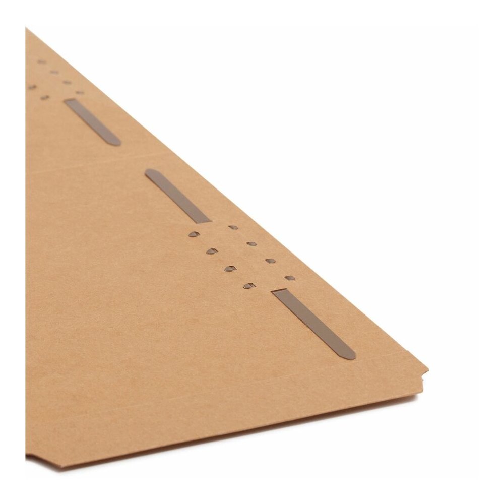 Smead 1/3 Tab Cut Legal Recycled Fastener Folder - 8 1/2" x 14" - 3/4" Expansion - 2 x 2K Fastener - 2" for Folder - Top Tab Location - Assorted Tab Position - 11 pt. - 2 Plys - Kraft - Reinforced Tab. Picture 7