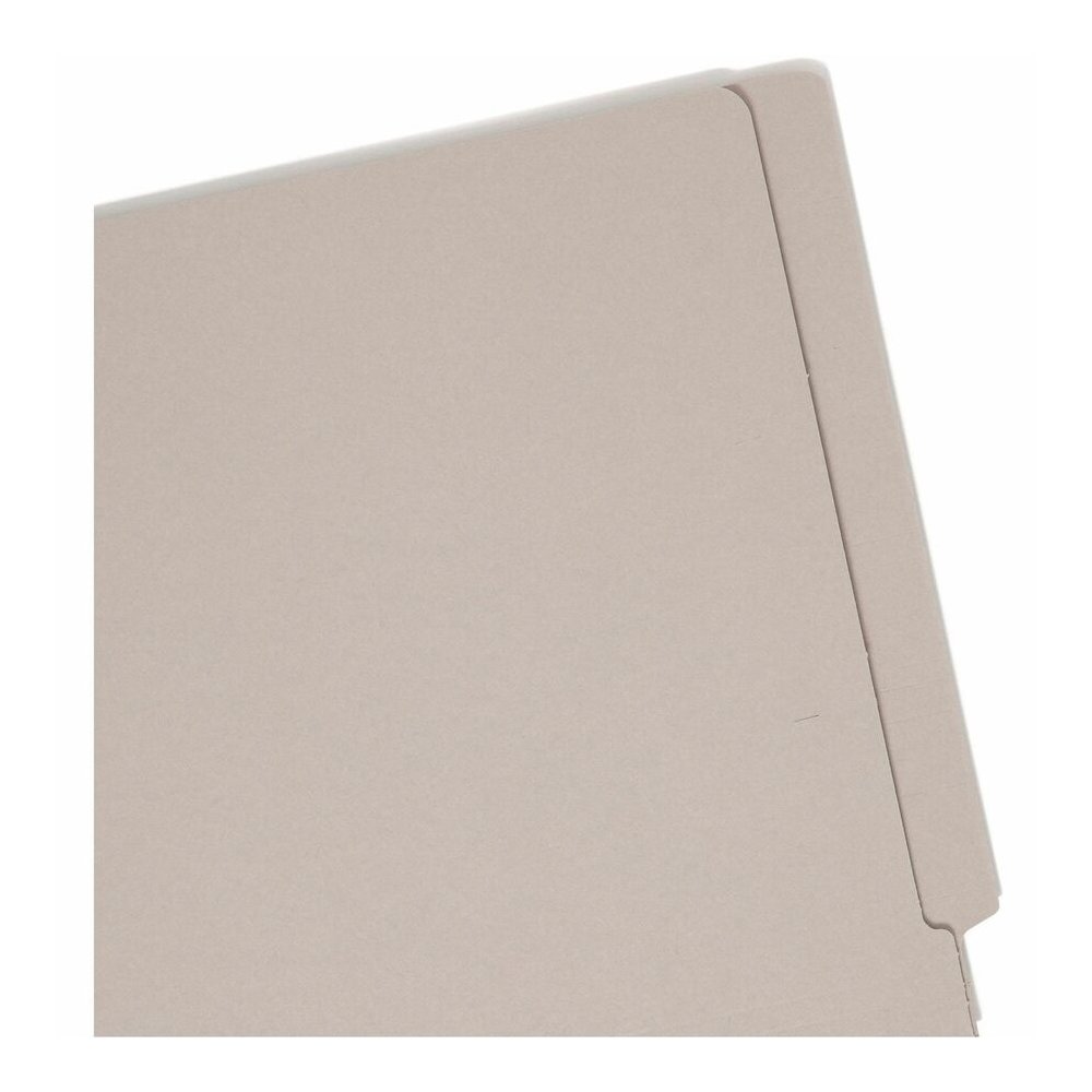 Smead Shelf-Master Straight Tab Cut Letter Recycled End Tab File Folder - 8 1/2" x 11" - 3/4" Expansion - 11 pt. - 2 Plys - Gray - Heavy Duty, Reinforced Tab - 10% Recycled - 100 / Box. Picture 7