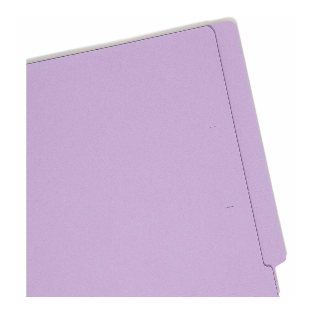 Smead Shelf-Master Straight Tab Cut Letter Recycled End Tab File Folder - 8 1/2" x 11" - 3/4" Expansion - 11 pt. - 2 Plys - Lavender - Heavy Duty, Reinforced Tab - 10% Recycled - 100 / Box. Picture 7