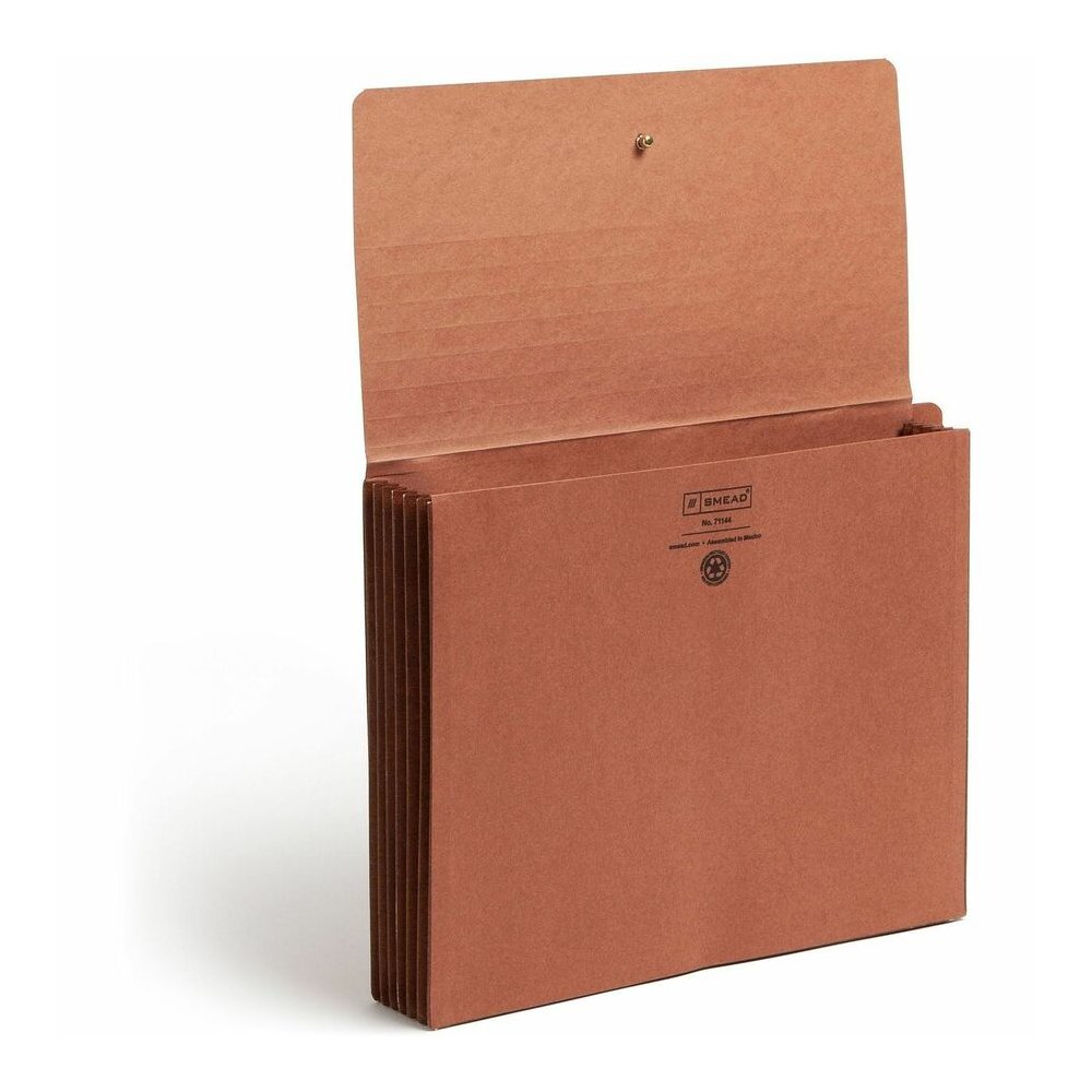 Smead Letter Recycled File Wallet - 8 1/2" x 11" - 5 1/4" Expansion - 2 Plys - Redrope - Flap, Tear Resistant, Elastic Closure - 30% Recycled - 10 / Box. Picture 10
