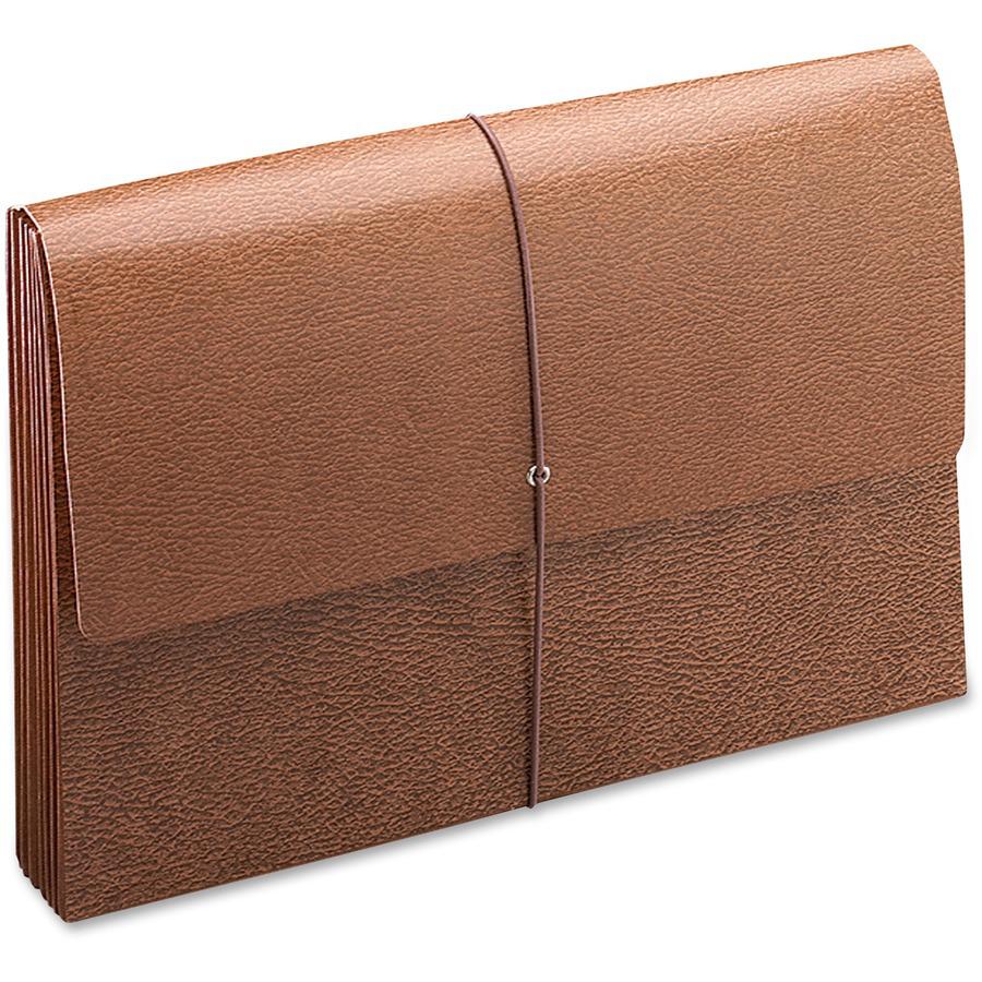 Smead Legal Recycled File Wallet - 8 1/2" x 14" - 3 1/2" Expansion - Redrope - Reinforced Gusset, Elastic Closure, Flap, Tear Resistant - 30% Recycled - 1 Each. Picture 2