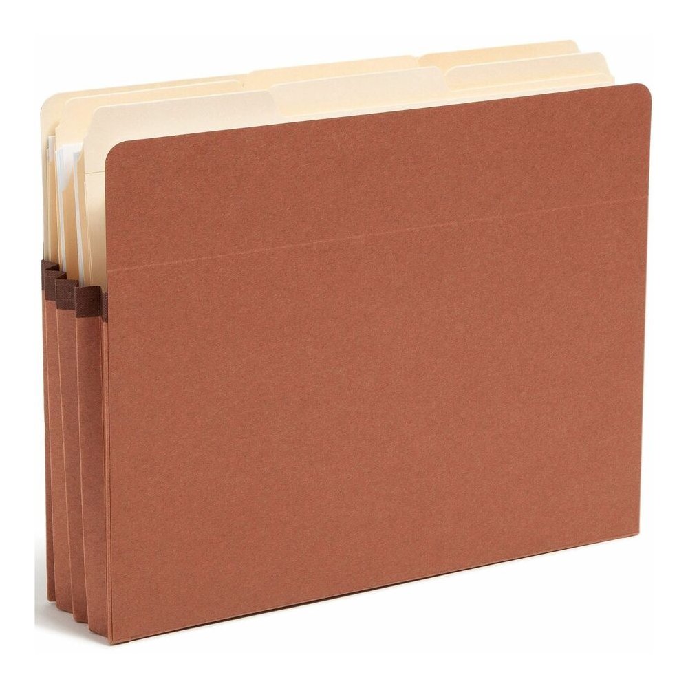 Smead Straight Tab Cut Letter Recycled File Pocket - 8 1/2" x 11" - 3 1/2" Expansion - Top Tab Location - 12.5 pt. - Redrope - Tear Proof, Tear Resistant, Rounded Corner, Reinforced Gusset - 30% Recyc. Picture 6