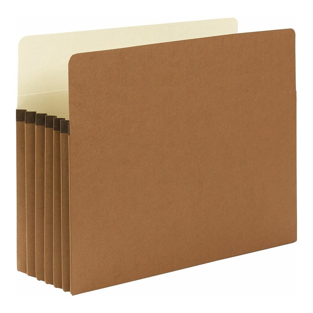 Smead Straight Tab Cut Letter Yes File Pocket - 8 1/2" x 11" - 5 1/4" Expansion - Top Tab Location - 12.5 pt. - Redrope - Tear Resistant, Rounded Corner, Reinforced Gusset - 30% Recycled - 10 / Box. Picture 6