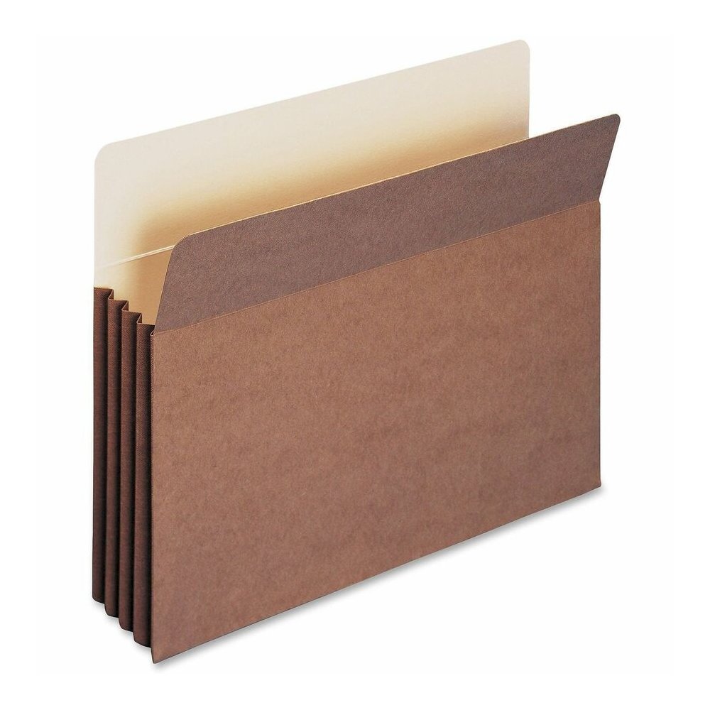 Smead TUFF Straight Tab Cut Letter Recycled File Pocket - 8 1/2" x 11" - 3 1/2" Expansion - 11 pt. - Redrope - Reinforced Gusset, Tear Resistant, Heavyweight Cover - 30% Recycled - 10 / Box. Picture 6
