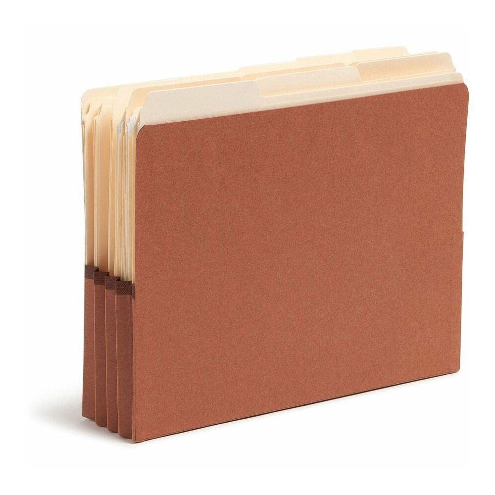 Smead Letter Recycled File Pocket - 8 1/2" x 11" - 3 1/2" Expansion - End Tab Location - Redrope - Reinforced - 30% Recycled - 10 / Box. Picture 7