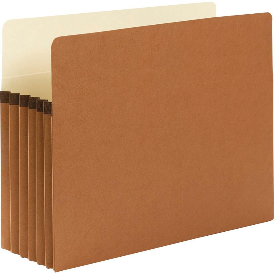 Smead Straight Tab Cut Letter Recycled File Pocket - 8 1/2" x 11" - 5 1/4" Expansion - Top Tab Location - 12.5 pt. - Redrope - Tear Resistant, Rounded Corner, Reinforced Gusset - 30% Recycled - 50 / B. Picture 4