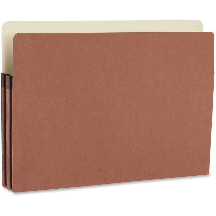 Smead Straight Tab Cut Legal Recycled File Pocket - 8 1/2" x 14" - 1 3/4" Expansion - Top Tab Location - 12.5 pt. - Redrope - Tear Resistant, Rounded Corner, Reinforced Gusset - 30% Recycled - 25 / Bo. Picture 6