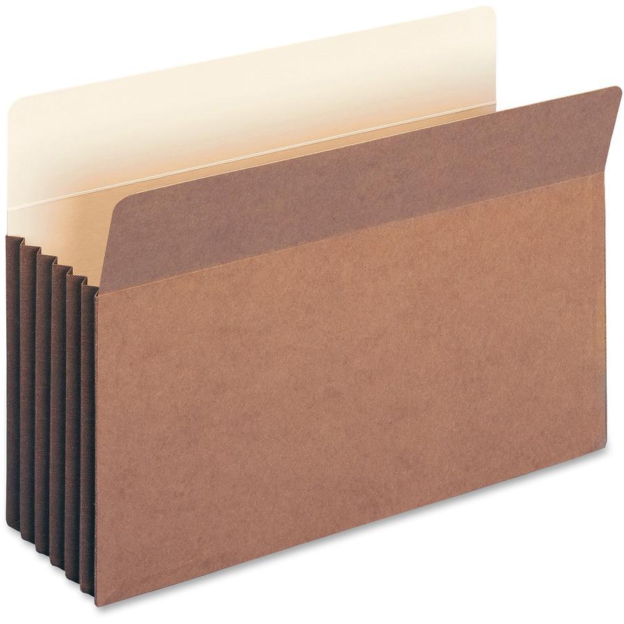 Smead Straight Tab Cut Legal Recycled File Pocket - 8 1/2" x 14" - 5 1/4" Expansion - Top Tab Location - 12.5 pt. - Redrope - Tear Resistant Gusset - 30% Recycled - 10 / Box. Picture 4