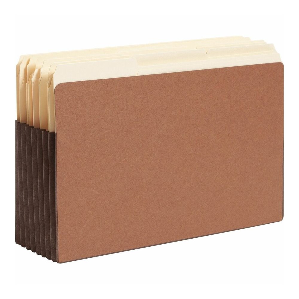 Smead TUFF Straight Tab Cut Legal Recycled File Pocket - 8 1/2" x 14" - 7" Expansion - 12.5 pt. - Redrope - Reinforced, Heavyweight Cover, Tear Resistant - 30% Recycled - 5 / Box. Picture 5