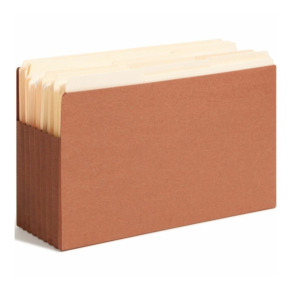 Smead TUFF Straight Tab Cut Legal Recycled File Pocket - 8 1/2" x 14" - 7" Expansion - 16.5 pt. - 2 Plys - Redrope - Tear Resistant, Reinforced Tab, Rip Resistant, Heavyweight Cover - 30% Recycled - 5. Picture 5