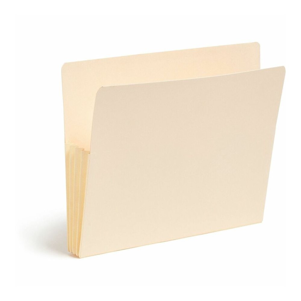 Smead Straight Tab Cut Letter Recycled File Pocket - 8 1/2" x 11" - 3 1/2" Expansion - 2 Plys - Manila Paper - Manila - Reinforced Gusset, Tear Resistant - 10% Recycled - 10 / Box. Picture 9