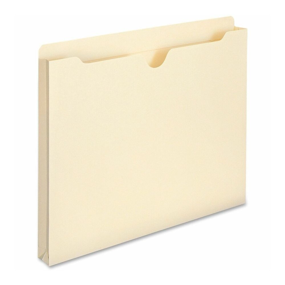 Smead Straight Tab Cut Letter Recycled File Jacket - 8 1/2" x 11" - 1" Expansion - 11 pt. - 2 Plys - Manila - Reinforced, Slip Resistant - 10% Recycled - 50 / Box. Picture 7