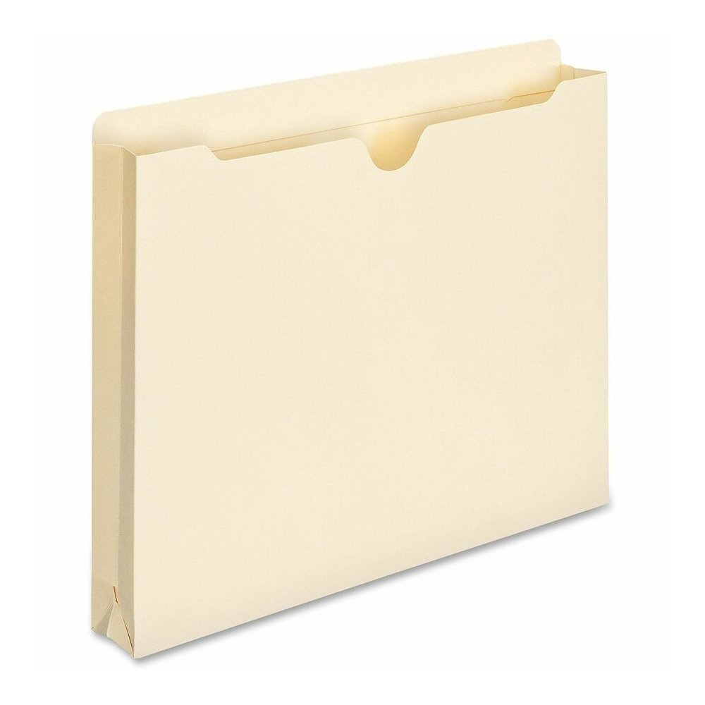 Smead Straight Tab Cut Letter Recycled File Jacket - 8 1/2" x 11" - 1 1/2" Expansion - 11 pt. - 2 Plys - Manila - Reinforced, Slip Resistant - 10% Recycled - 50 / Box. Picture 9