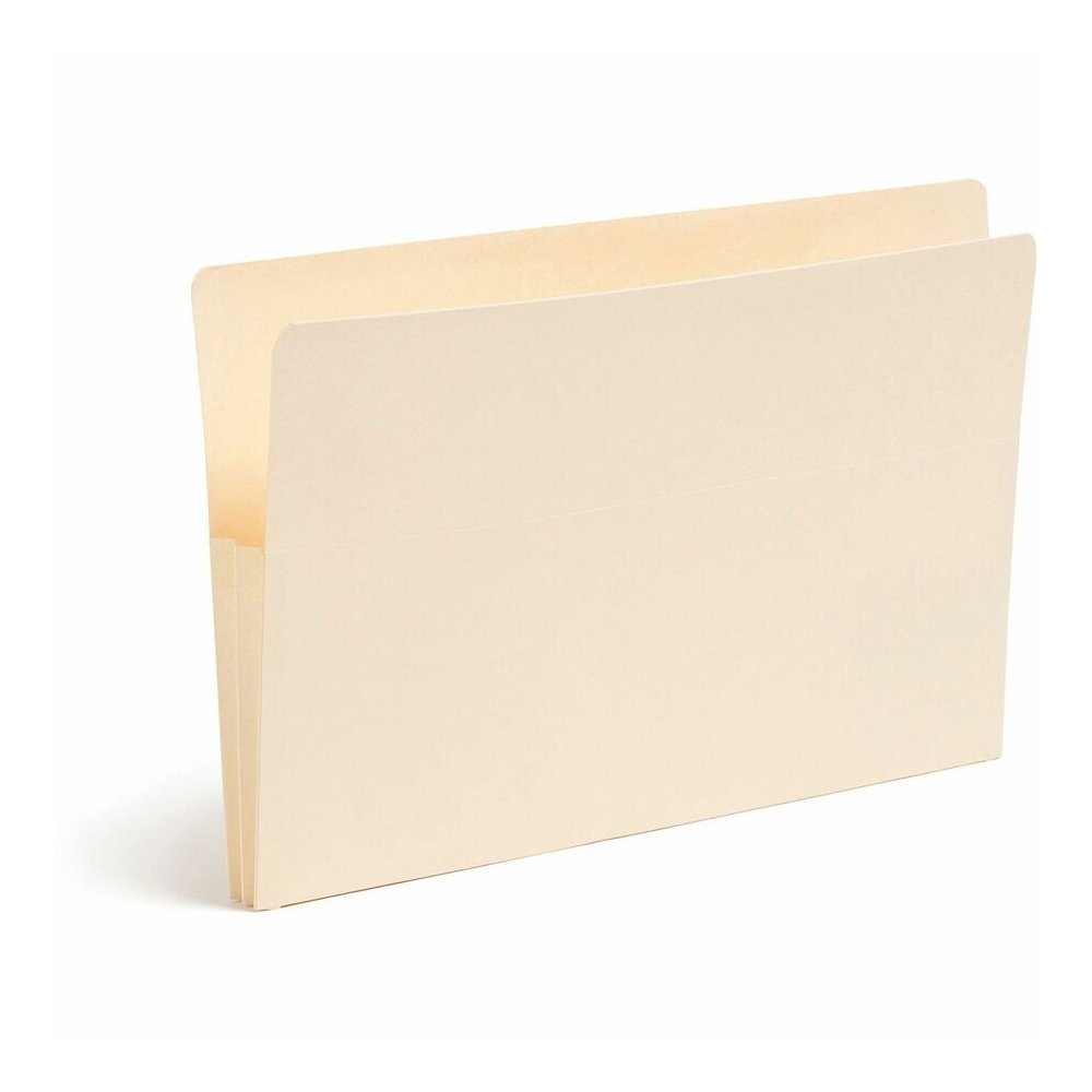 Smead Straight Tab Cut Legal Recycled File Pocket - 8 1/2" x 14" - 1 3/4" Expansion - 2 Plys - Manila - Embossed - 10% Recycled - 25 / Box. Picture 8