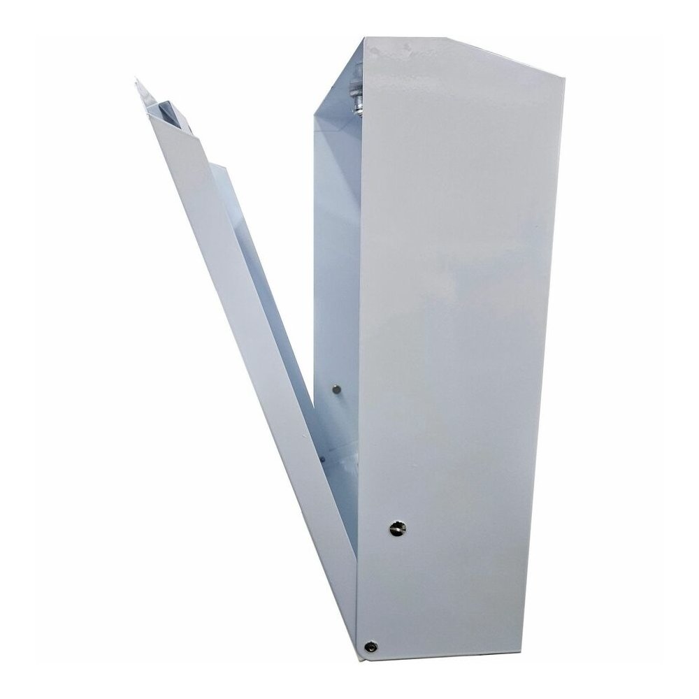Genuine Joe C-Fold/Multi-fold Towel Dispenser Cabinet - C Fold, Multifold Dispenser - 13.5" Height x 11" Width x 4.3" Depth - Stainless Steel, Metal - White - Wall Mountable - 1 Each. Picture 5