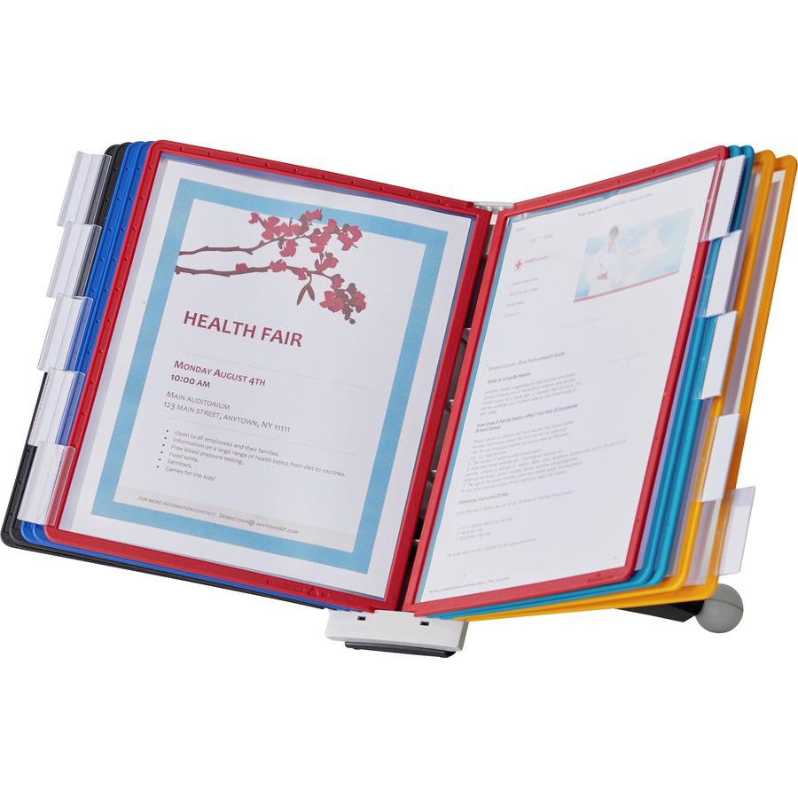 DURABLE&reg; SHERPA&reg; Desktop Reference Display System - Desktop - 10 Double Sided Panels - Letter Size - Anti-Reflective/Non-Glare - Assorted Colors. Picture 10