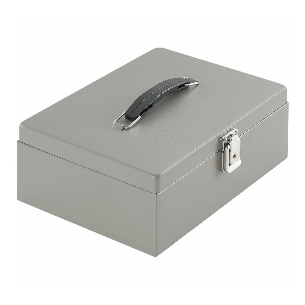 Sparco All-Steel Cash Box with Latch Lock - 1 Bill - 6 Coin - Steel - Gray - 4" Height x 11" Width x 7.8" Depth. Picture 7