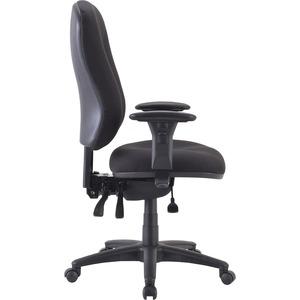 Lorell Contoured Managerial Task Chair - Black Polyester Seat - Black Frame - 1 Each. Picture 11
