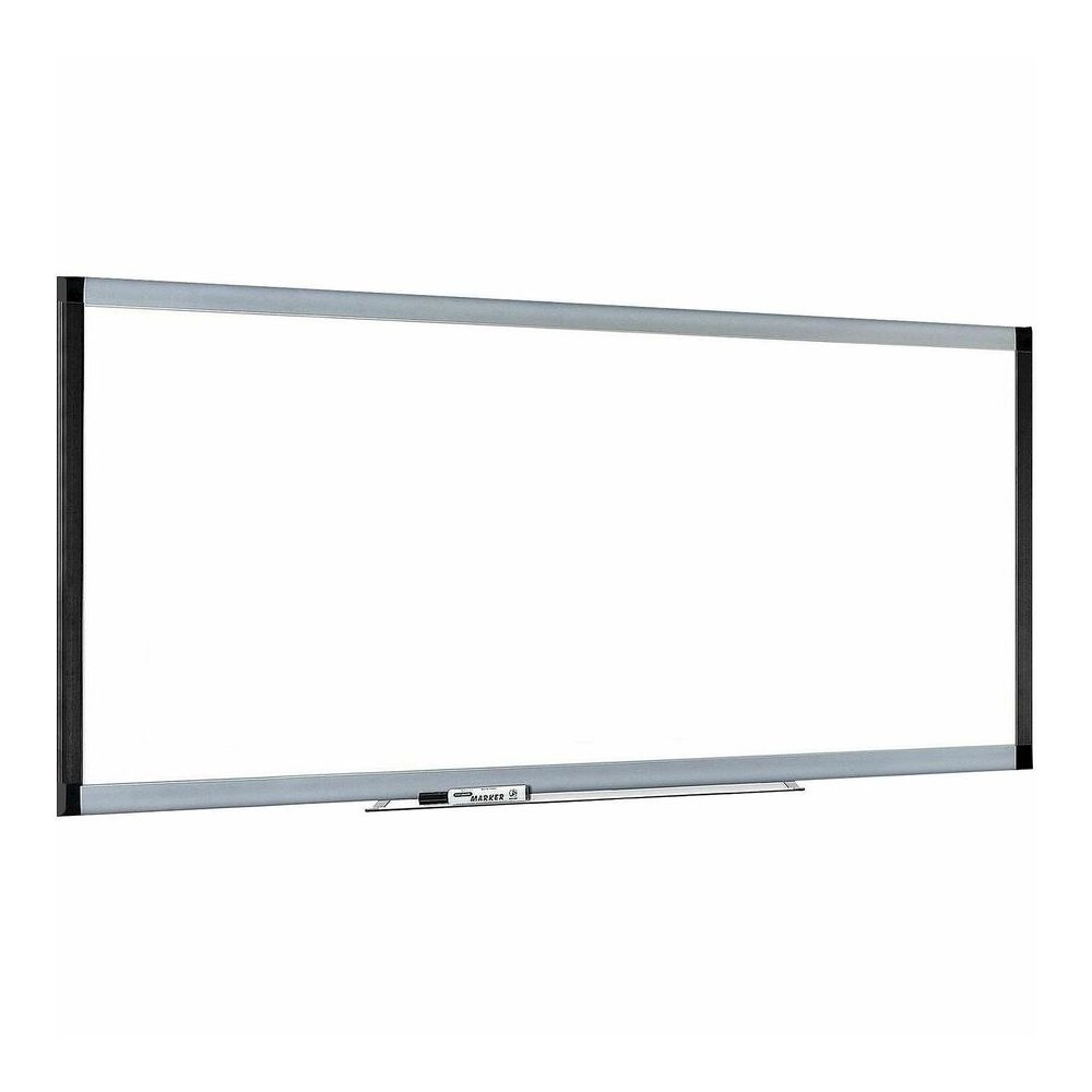 Lorell Signature Series Magnetic Dry-erase Markerboard - 96" (8 ft) Width x 48" (4 ft) Height - Coated Steel Surface - Silver, Ebony Frame - Magnetic - 1 Each. Picture 5