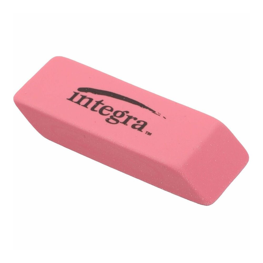 Integra Pink Pencil Eraser - Pink - 2" Width x 0.8" Height x 0.4" Depth - 24 / Box - Soft, Pliable, Latex-free. Picture 5