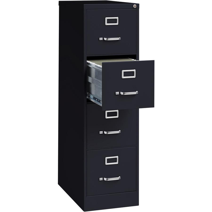 Lorell Fortress Series 25" Commercial-Grade Vertical File Cabinet - 15" Width x 25" Depth x 52" Height - 4 x Drawer(s) for File - Letter - Vertical - Security Lock, Ball-bearing Suspension, Heavy Duty. Picture 8