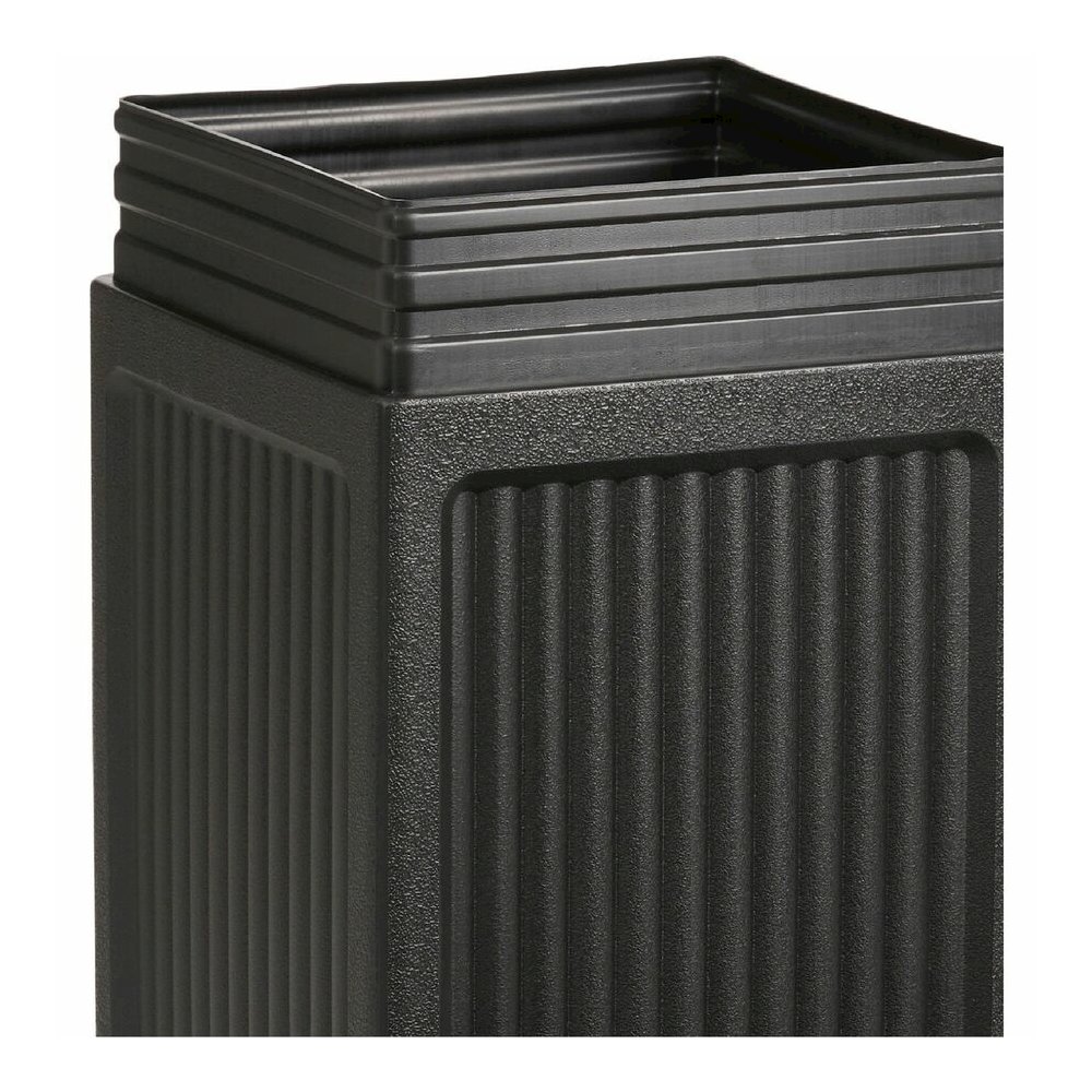 Safco Recessed Panels Waste Receptacle - 15 gal Capacity - 32.8" Height x 13.8" Width x 13.8" Depth - Polyethylene - Black - 1 Each. Picture 13