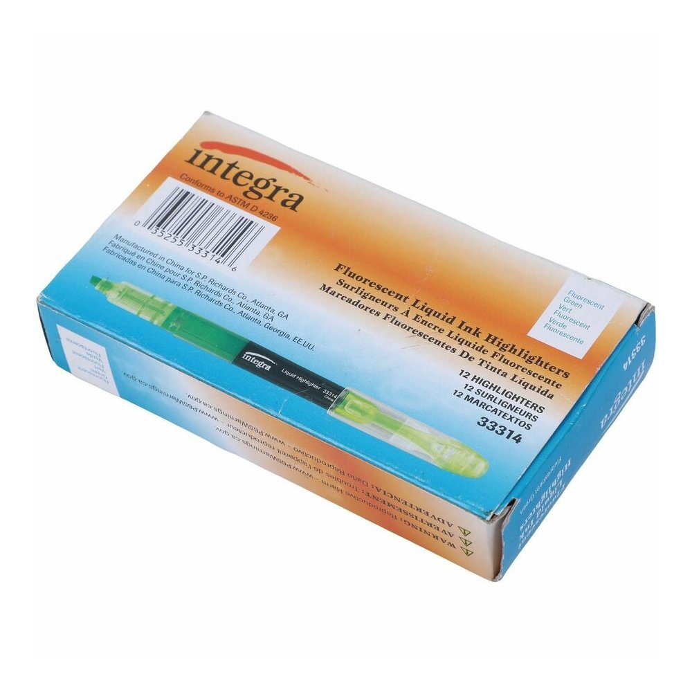 Integra Liquid Highlighters - Green Ink - 1 Dozen. Picture 7