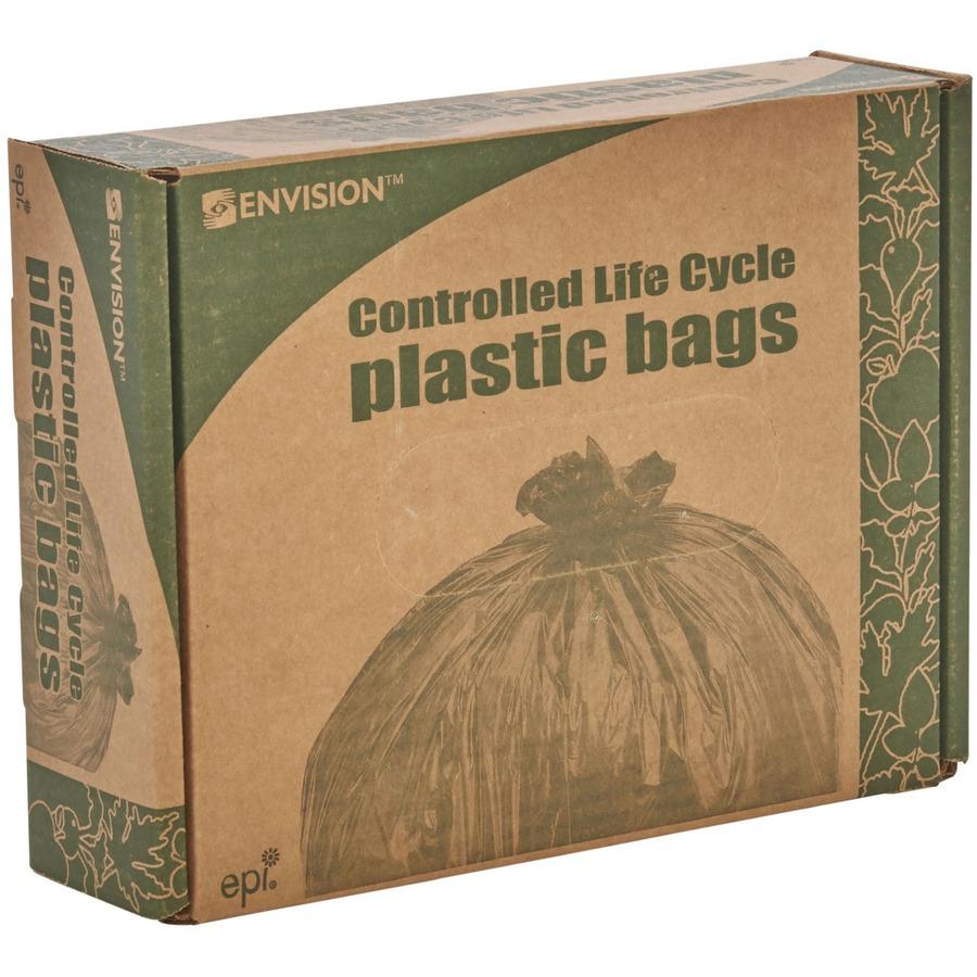 Stout Controlled Life-Cycle Plastic Trash Bags - 39 gal Capacity - 33" Width x 44" Length - 1.10 mil (28 Micron) Thickness - Brown - 40/Carton - Office Waste. Picture 8